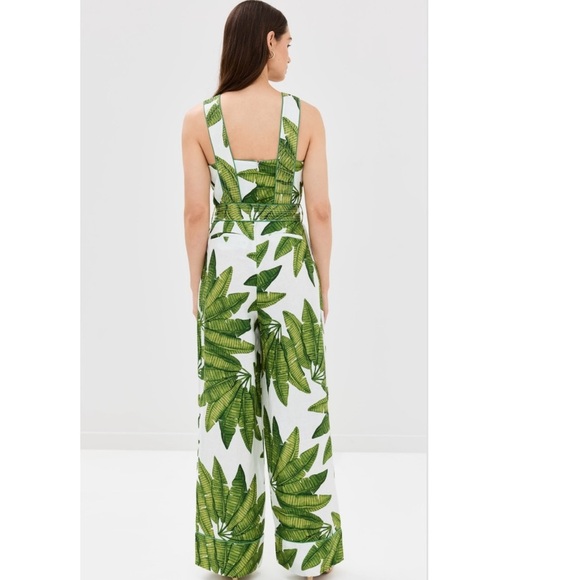 Farm Rio Palm Fan Jumpsuit size XS Missing Belt - Picture 2 of 16